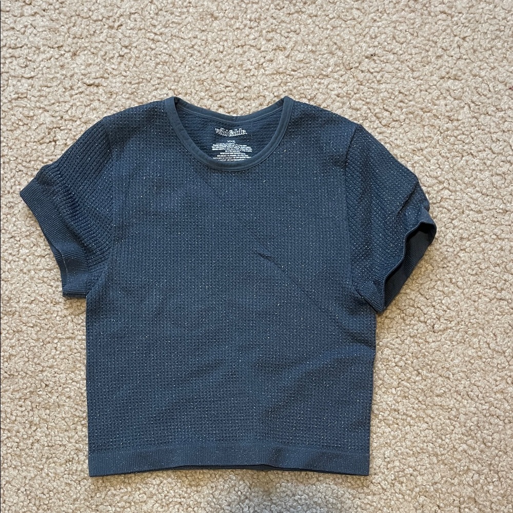 Wild Fable Charcoal Textured Top